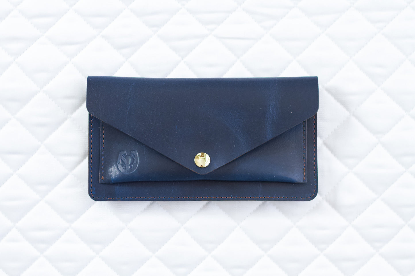 Blue Leather Belt Bag – Equestrian Phone Holder for Riding & Everyday Wear