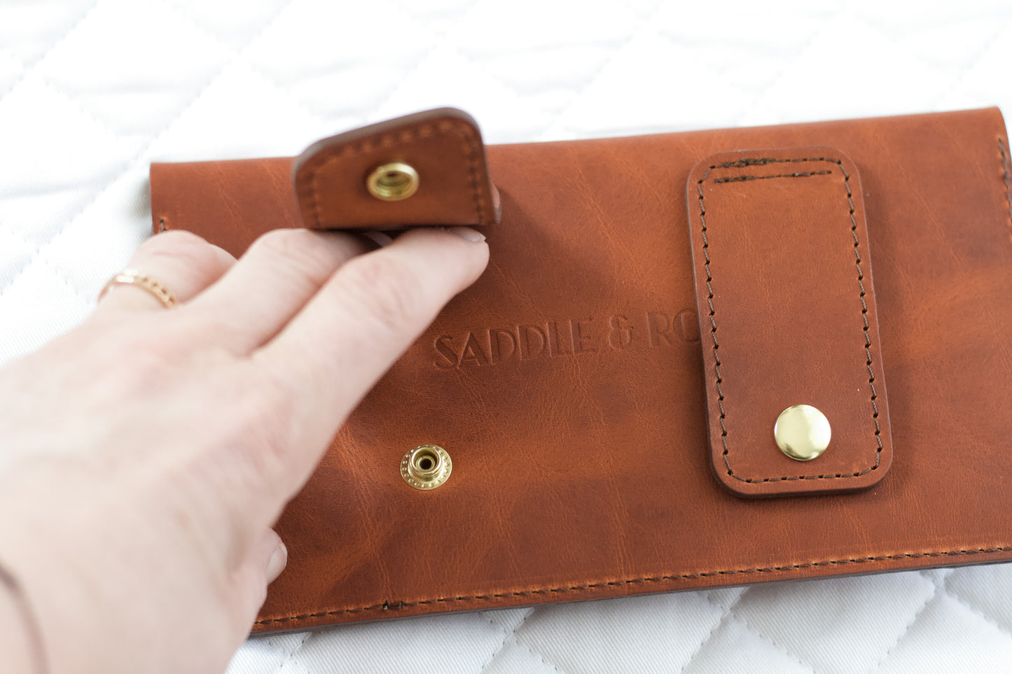 Rust Leather Belt Bag – Equestrian Phone Holder for Riding & Everyday Wear