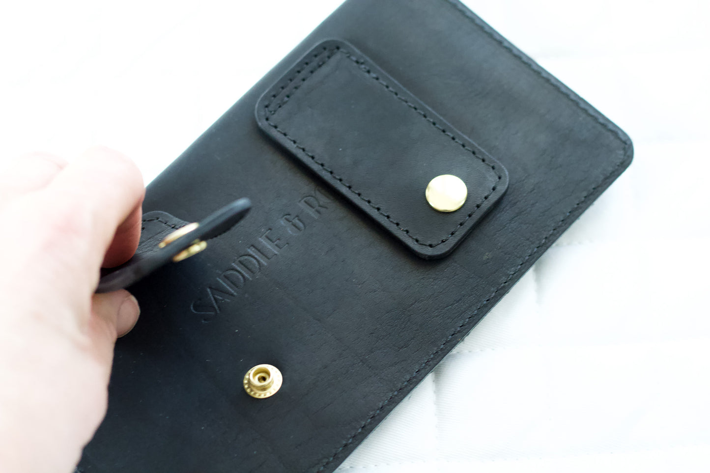 Black Leather Belt Bag – Equestrian Phone Holder for Riding & Everyday Wear