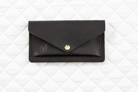 Black Leather Belt Bag – Equestrian Phone Holder for Riding & Everyday Wear