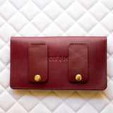 Burgundy Leather Belt Bag – Equestrian Phone Holder for Riding & Everyday Wear