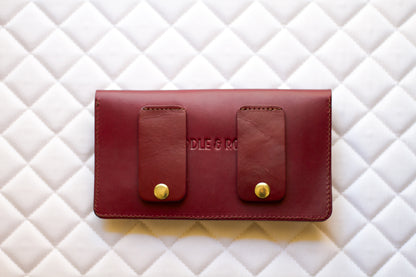 Burgundy Leather Belt Bag – Equestrian Phone Holder for Riding & Everyday Wear