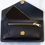 Sac banane en cuir noir – Support de téléphone pour l'équitation et le quotidien