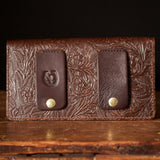 Brown Floral Leather Belt Bag – Equestrian Phone Holder for Riding & Everyday Wear