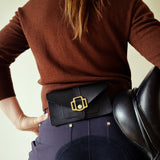Black Leather Belt Bag