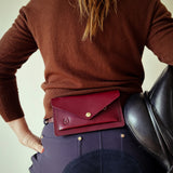 Sac ceinture en cuir beige – Support de téléphone pour l'équitation et le quotidien