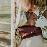 Burgundy Leather Belt Bag – Equestrian Phone Holder for Riding & Everyday Wear